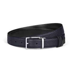 Pasek do spodni Montblanc dwustronny grain leather blue/black 35 mm