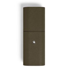 Etui na 2 instrumenty piśmienne Montblanc skóra Sartorial khaki