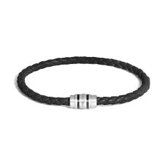 Bransoletka Montblanc 3 stalowe pierścienie black 17.5 cm