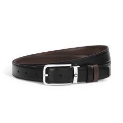 Pasek do spodni Montblanc dwustronny z prostokątną klamrą Black/Ebony 30 mm