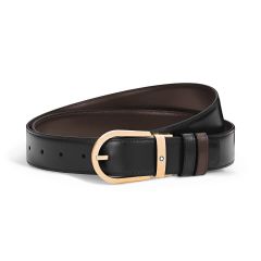 Pasek do spodni Montblanc Meisterstück dwustronny z klamrą w kształcie podkowy black/ebony 35 mm