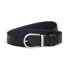 Pasek do spodni Montblanc dwustronny grain leather black/blue 35 mm