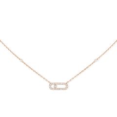 Naszyjnik Messika Move Uno różowe złoto diamenty 45 cm