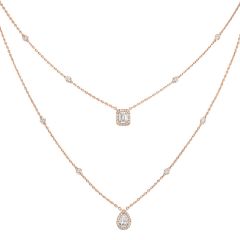 Naszyjnik Messika My Twin różowe złoto Diamenty 60 cm
