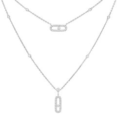 Naszyjnik Messika Move Uno białe złoto diamenty 45 cm