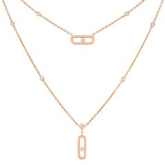 Naszyjnik Messika Move Classique różowe złoto diamenty 45 cm