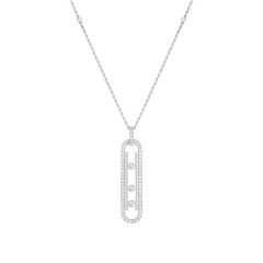 Naszyjnik Messika Move białe złoto diamenty 80 cm