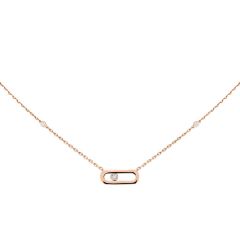 Naszyjnik Messika Move Uno różowe złoto diamenty 45 cm