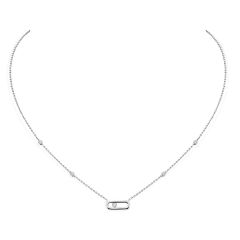 Naszyjnik Messika Move Uno białe złoto diamenty 45 cm