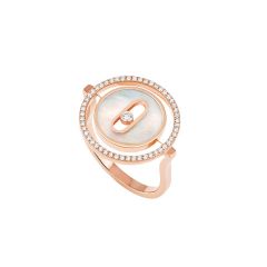 Pierścionek Messika Lucky Move różowe złoto Diamenty Masa perłowa rozmiar 12