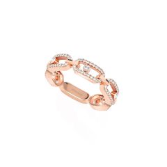 Pierścionek Messika Move Link różowe złoto diamenty rozmiar 14