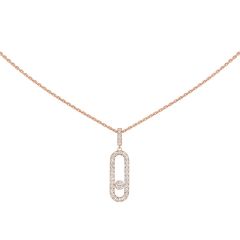 Naszyjnik Messika Move Uno różowe złoto diamenty 45cm