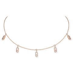 Naszyjnik Messika Move Uno różowe złoto diamenty 40 cm