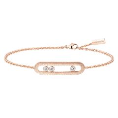 Bransoletka Messika Move Classique Ciselé różowe złoto diamenty 18 cm