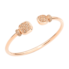 Bransoletka Pomellato Nudo różowe złoto diamenty Topaz 18 cm