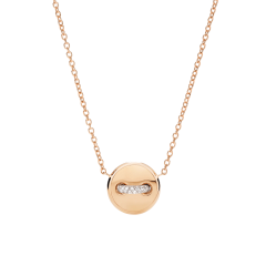 Naszyjnik Pomellato Pom Pom Dot różowe złoto diamenty Turkus 42cm
