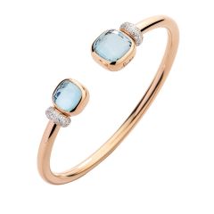 Bransoletka Pomellato Nudo różowe złoto diamenty Topaz 16,5 cm