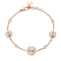 Bransoletka Pomellato Pom Pom Dot różowe złoto diamenty regulowany rozmiar 13-14-15 cm