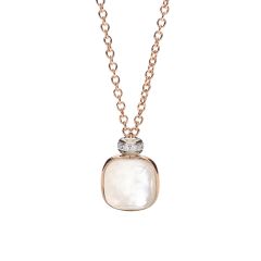 Naszyjnik Pomellato Nudo Classic różowe złoto diamenty Masa perłowa 42cm