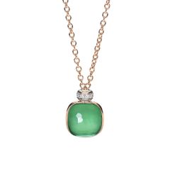 Naszyjnik Pomellato Nudo złoto diamenty Prasolit Agat 42 cm