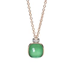 Naszyjnik Pomellato Nudo złoto diamenty Prasolit Agat 70 cm