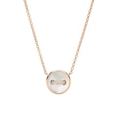 Naszyjnik Pomellato Pom Pom Dot różowe złoto diamenty Masa perłowa 42 cm