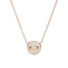 Naszyjnik Pomellato Pom Pom Dot różowe złoto diamenty Masa perłowa 42 cm