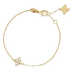 Bransoletka Roberto Coin Princess Flower żółte złoto diamenty 18 cm