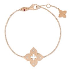 Bransoletka Roberto Coin Venetian Princess różowe złoto diamenty 18 cm