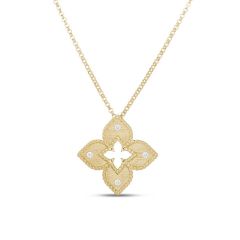 Naszyjnik Roberto Coin Venetian Princess żółte złoto diamenty 45 cm