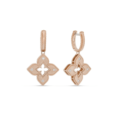 Kolczyki Roberto Coin Venetian Princess różowe złoto diamenty