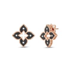 Kolczyki Roberto Coin Venetian Princess różowe złoto diamenty Rubin