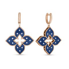 Kolczyki Roberto Coin Venetian Princess różowe złoto diamenty Tytan