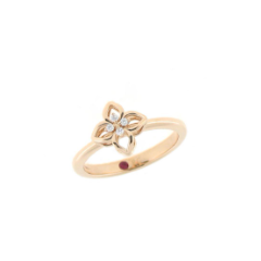 Pierścionek Roberto Coin Tiny Princess diamenty różowe złoto rozmiar 12