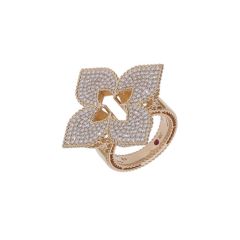 Pierścionek Roberto Coin Venetian Princess różowe złoto diamenty rozmiar 13