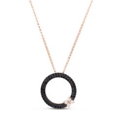 Naszyjnik Roberto Coin Love in Verona różowe złoto diamenty 45 cm