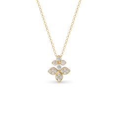 Naszyjnik Roberto Coin Tiny Princess żółte złoto diamenty 45 cm
