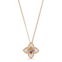 Naszyjnik Roberto Coin Venetian Princess różowe złoto diamenty 45 cm