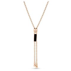 Naszyjnik Roberto Coin Art Deco różowe złoto diamenty 48 cm