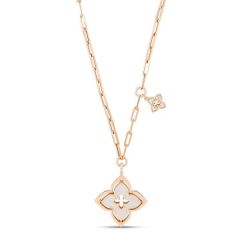 Naszyjnik Roberto Coin Venetian Princess różowe złoto diamenty Masa perłowa 45 cm