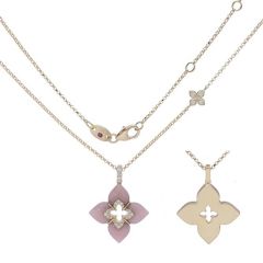 Naszyjnik Roberto Coin Venetian Princess żółte złoto diamenty Opal 45 cm