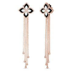 Kolczyki Roberto Coin Princess Flower złoto diamenty Jadeit