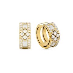 Kolczyki Roberto Coin Love in Verona żółte złoto diamenty Masa perłowa