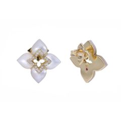 Kolczyki Roberto Coin Venetian Princess żółte złoto diamenty Masa perłowa