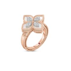 Pierścionek Roberto Coin Princess Flower złoto diamenty rozmiar 14
