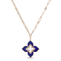 Naszyjnik Roberto Coin Venetian Princess różowe złoto Lapis Lazuli 85 cm