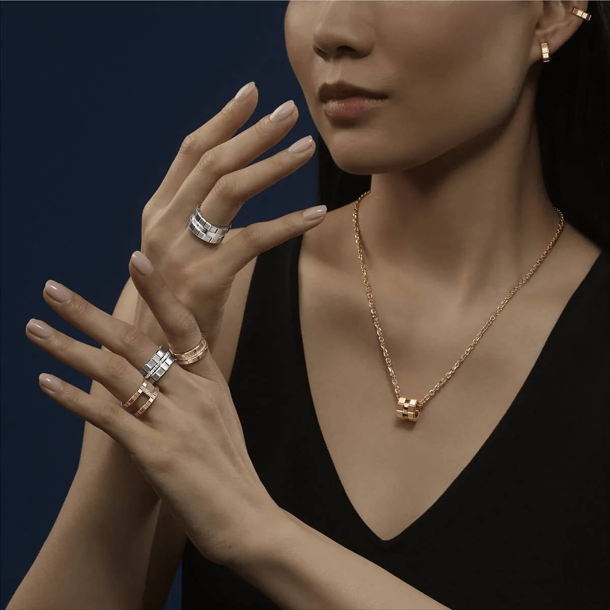 Naszyjnik Chopard Ice Cube z różowego złota